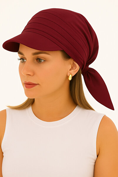 Zeramine 2024 Γυναικείο καπέλο μπορντό με γείσο – Καλοκαιρινό καπέλο μοντέλο ...