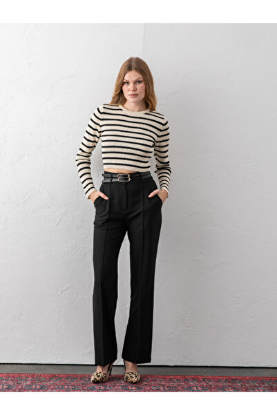 VUNTAL Pantaloni eleganti cu nervuri cu curea dubla