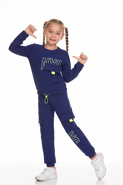 Cicitime Girl's Daily School Suit with Front Pocket Detail