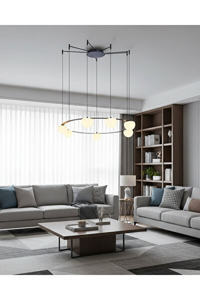 Özcan Aydınlatma 2846-7A Sonic 7'Li Sarkıt Siyah