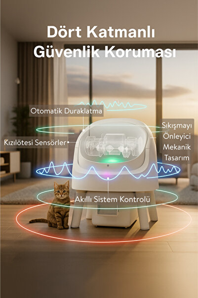 PetPivot Autoscooper 11 Akıllı Otomatik Kedi Tuvaleti | Büyük Irklar İçin Uygun, Akıllı Sensör, Koku Hapsetme
