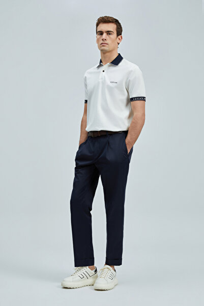 Lufian Ανδρικό μπλουζάκι πόλο Hold Smart σε λευκό χρώμα