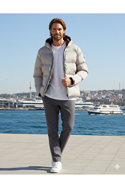 Jack & Jones Jjkaito Men's Puffer Inflatable Jacket 12282300 Cream Atmosphere