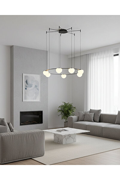 Özcan Aydınlatma 2846-7A Sonic 7'Li Sarkıt Siyah