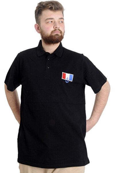 ModeXL Mode Xl Великий розмір Чоловіча футболка Polo Absolute Destıny 23335 Чорний