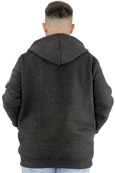 ModeXL Mode Xl Чоловічий светр з капюшоном на блискавці You Earn 22521 Атласний