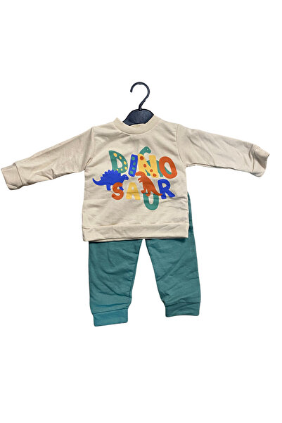 OEM Trening bebe din bumbac cu imprimeu dinozaur și bluziță inscripționată „D...