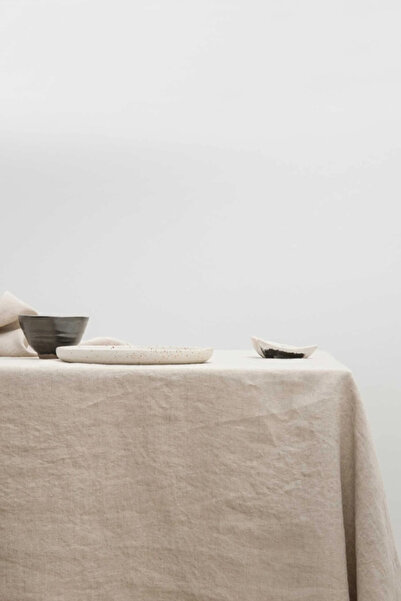 Yazz Atelier Beige Color 100% Cotton Table Cloth