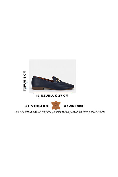37Numara BÜYÜK NUMARA KADIN HAKİKİ DERİ LOAFER 41-42-43-44-LACİVERT