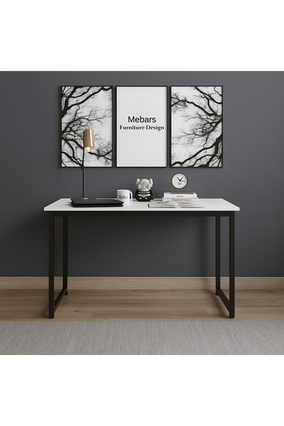 mebars Narin Çalışma Masası Ofis Masası Bilgisayar Masası 120x60cm- Beyaz