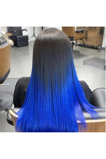 REMY HAİR Siyah Mavi Düz Uzun Yarım Ay Saç – 3 Parça Çıt Çıt 80cm. 270 gr. VI...