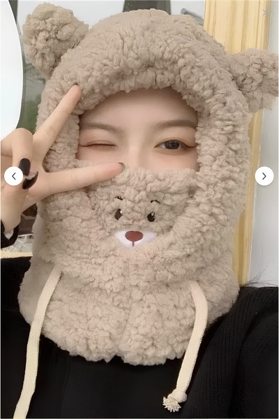 KSACARSS BİJUTERİ Кафява мечешка шапка с подробности от плюш