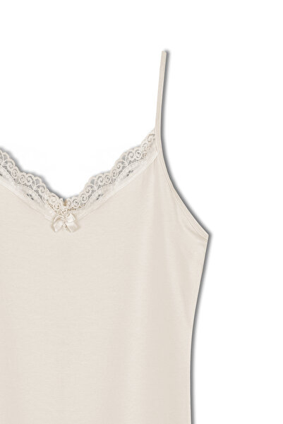 HNX Cotton Collar Lace Thin Strap Women's Tank Top