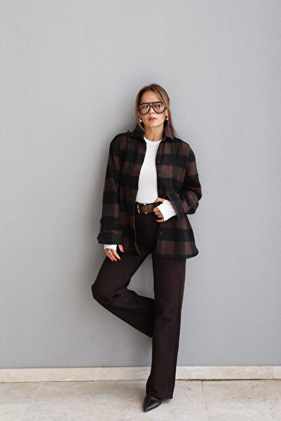 Purple by Banu Acı Kahverengi Straight Jean Pantolon