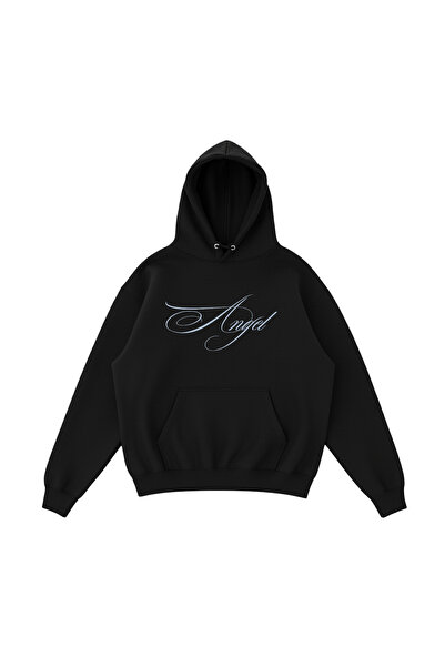 WHITE OF CREATIVE Angel Baskılı Oversize Hoodie Kapüşonlu Sweatshirt