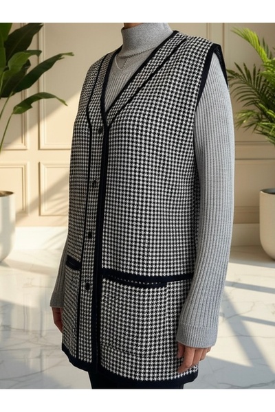 TEK Жилетка за млада майка - модел „хаундстут“, черен камък