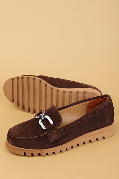 Gondol Справжня шкіра Нековзна підошва Зручні мокасини mlk.5529 Кавовий замш