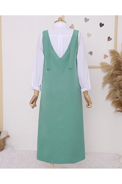 Modamorfo Μακρύ μπλουζάκι με κορδόνια στους ώμους - Πράσινο