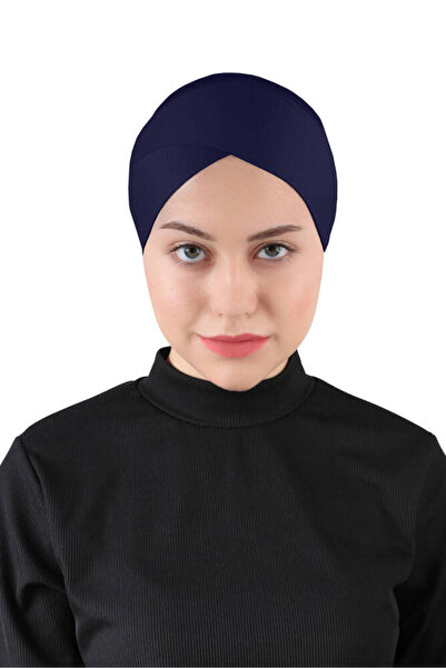 Ecardin Çapraz Hijab Bone Geniş ve Rahat Çapraz Tesettür Bone - ST233 Kot Mavisi