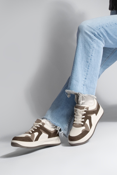 Marjin Women's Sneaker High Sole Sports Shoes Aryan Brown