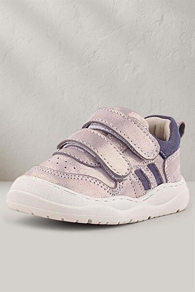 Rakerplus Schaggy Hakiki Deri Parlak Pudra Mor Bebek Spor Ayakkabı