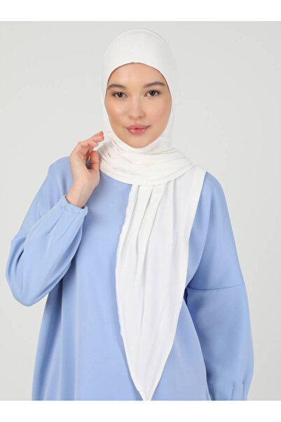 Ecardin Ρυθμιζόμενο ύφασμα βισκόζης με φερμουάρ Hijab Lycra Shawl - St 099 Cream