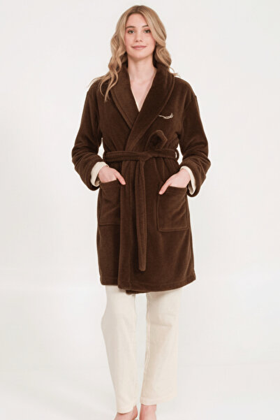 Miespiga Women's Welsoft Shawl Collar Fleece Dressing Gown
