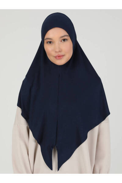 Ecardin Ρυθμιζόμενο ύφασμα βισκόζης με φερμουάρ Hijab ελαστικό ύφασμα Shawl - St 099 Navy Blue
