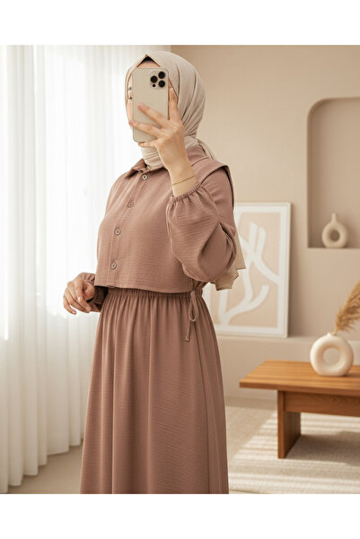 Modamorfo Shirt detailed dress set - mink