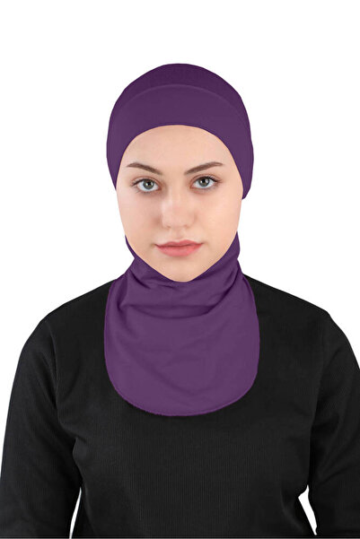 Ecardin غطاء رأس رياضي مرن جاهز للارتداء مع حجاب صغير - سانت 225 بنفسجي