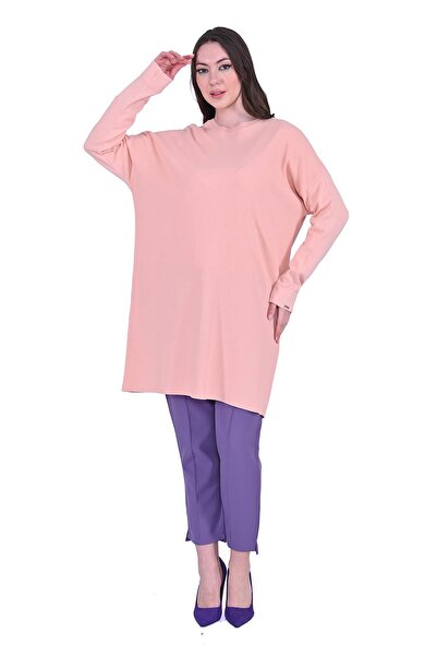 Invee Çubuk Knitwear Tunic Pudra
