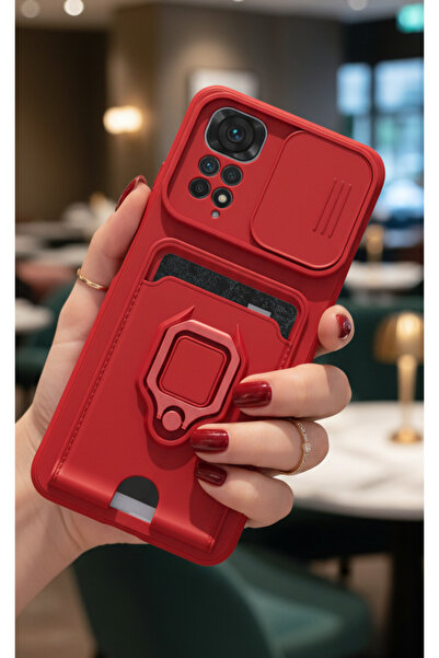 TechTrove Xiaomi Redmi Note 11 Pro Kılıf Kamera Koruma Sürgülü Kartvizitli Ka...