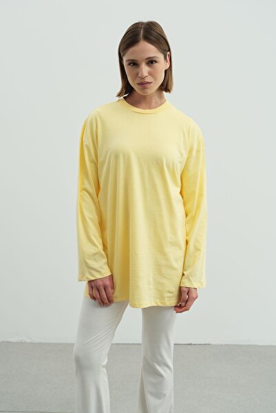 C&City Μπλουζάκι με μεγάλο μανίκι Oversize 2 Pack 964 Yellow/Dried Rose