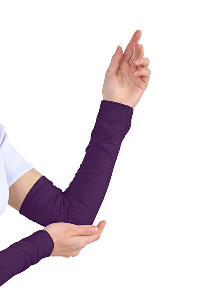 Ecardin Practical Hijab Combed Sleeve - Plain Prayer Sleeve - Purple