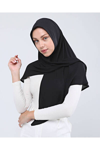 Ecardin Şal turban confortabil Micro Crepe - St 090 Negru