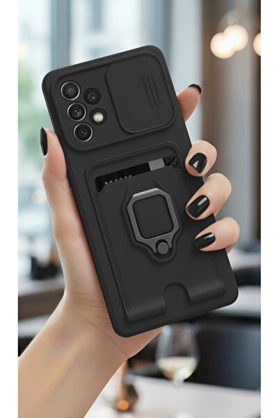TechTrove Samsung Galaxy A33 Kılıf Kamera Koruma Sürgülü Kartvizitli Kartlıkl...