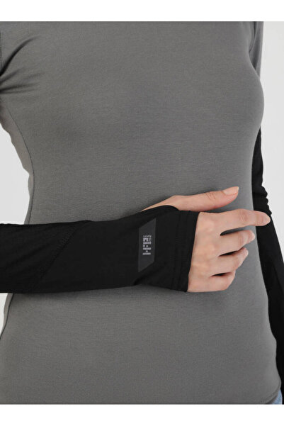 Ecardin قميص رياضي مريح ومرن عالي الجودة ذو فتحات هوائية للحجاب - ST096 أسود