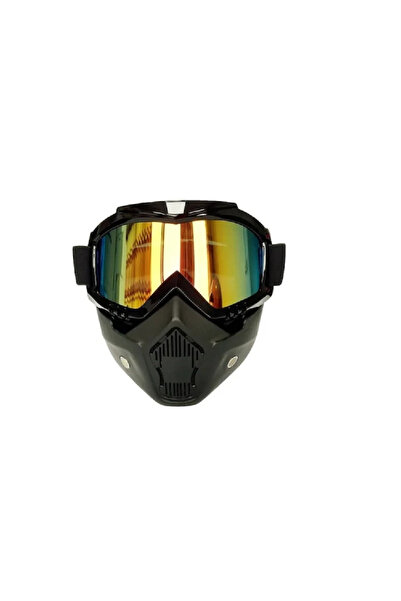 Tex Jet Kask Maskesi,  Uyumlu Jet Kask Maskesi ( Cam Rengi Gold )