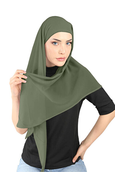 Ecardin Eșarfă ovală gata din țesătură din șifon Boneli - St 103 Khaki