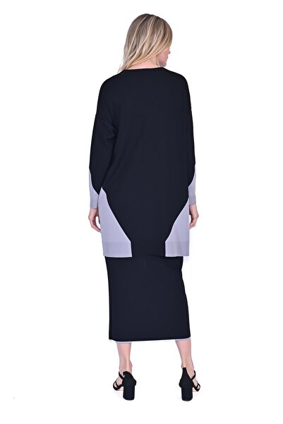 Invee Gometric Knitwear Tunic Black