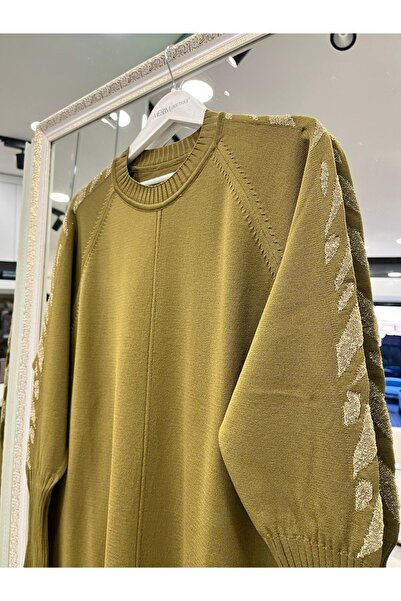 MRM MERAM BUTİK Dna Silvery Sleeve Mercerized Tunic - Oil Green - 2