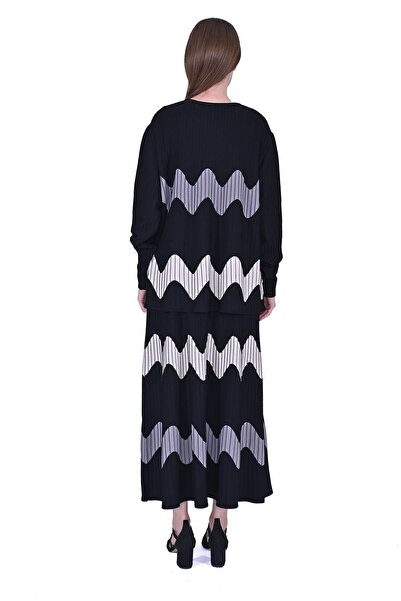 Invee Wave Knitwear Tunic Black