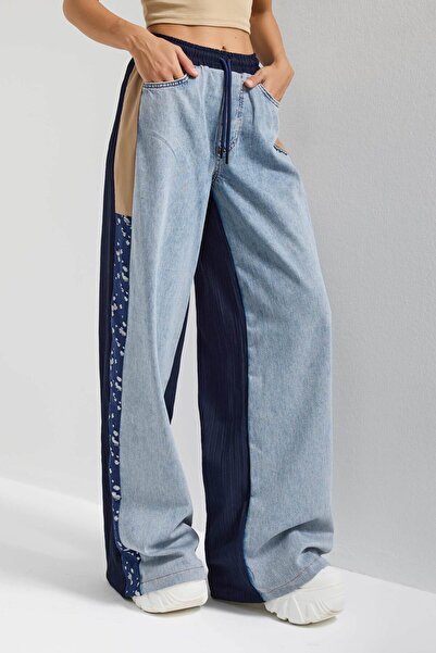 its basic Women's Denim Color Fabric Denim Piece Loose Cut Design Denim Trousers