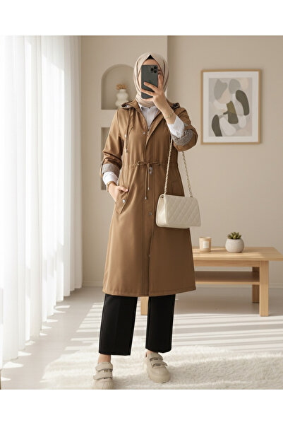 Modamorfo Γήινη ριγέ καμπαρντίνα