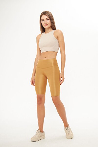 comstar Γυναικείο Μίνι κολάν ψηλόμεσο Basic Yellow Shiny Biker