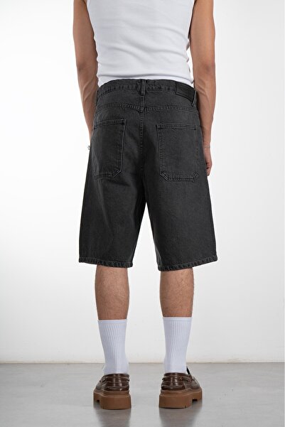 UKHWD SUPPLY Açık Gri Baggy Jean Erkek Şort Jorts