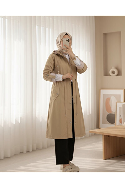 Modamorfo Astarte ριγέ καμπαρντίνα - Light Mink