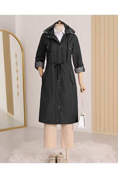 Modamorfo Тренч з підкладкою в смужку - чорний