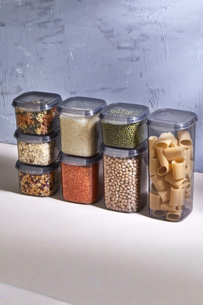 SUPERPUP 16-Piece Anthracite Storage Container Set with Spoon Gift