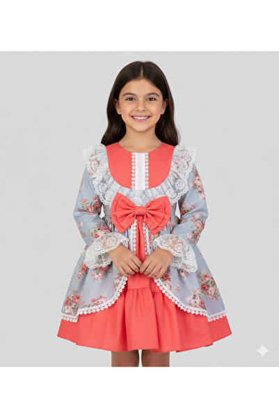 MQ Girls' Spanish style dress with a wide cut